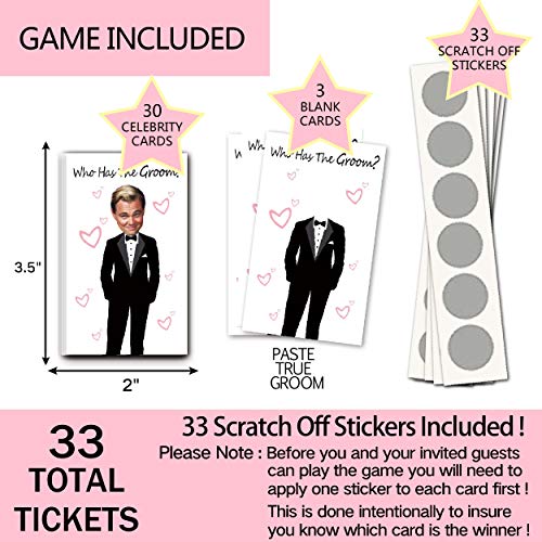 ukebobo Cute Bridal Shower Games - Scratch Off Bridal Shower Game.Funny Bachelorette Party Games - Who Has The Groom - 33 Sheets - Image 2