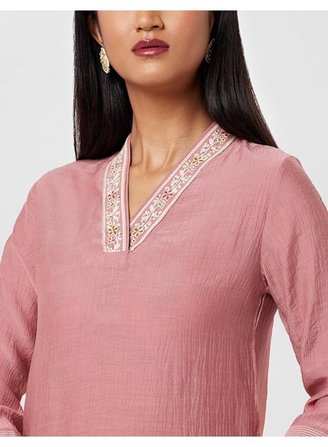 BIBA Women's rayon Straight Fit Solid Kurta m - Image 4