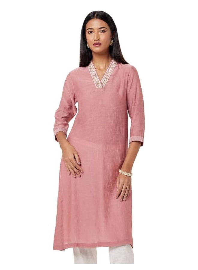 BIBA Women's rayon Straight Fit Solid Kurta m - Image 1