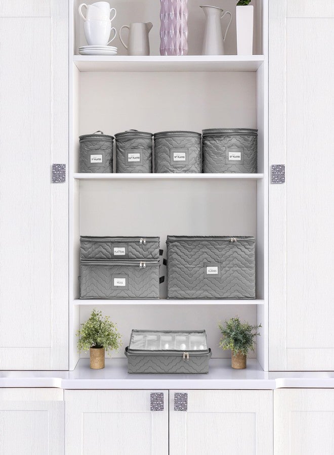 Sorbus Flatware & Utensil Storage - Gray Fabric Chest Box for Storage and Organizing Utensils, Silverware, Flatware, Cutlery - Silverware Organizer Container with Zipper Clear Lid & Adjustable Divider - Image 5