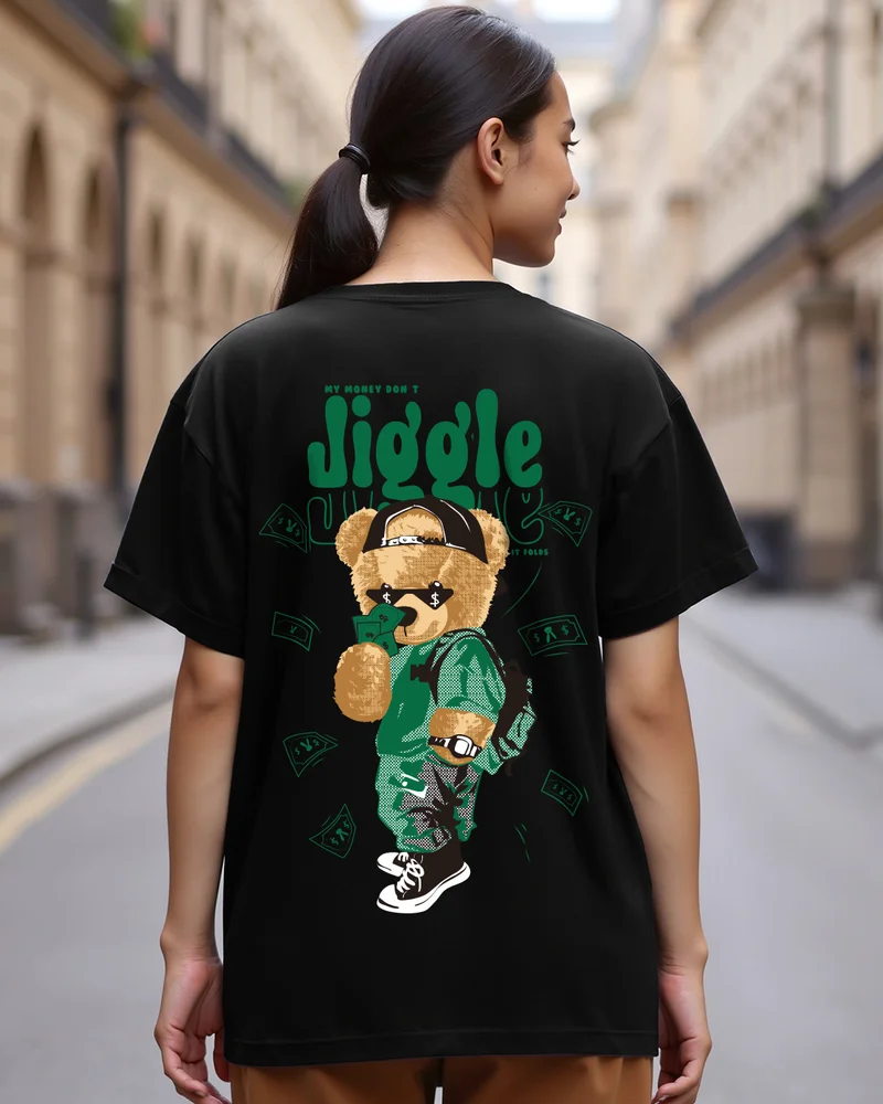 بيواكوف تيشيرت بوي فريند مطبوع برسومات لا تهتز الأموال للنساء باللون الأسود