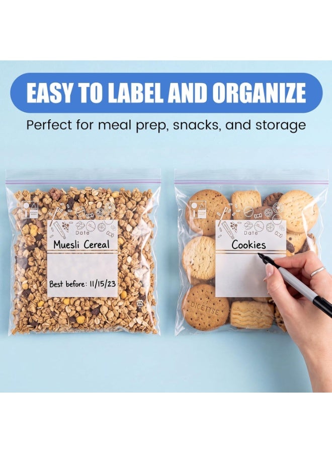 Double Zipper Reusable Food Storage Bags 18PCS 23.5 × 30.4 cm – Clear Leakproof Zip Lock Freezer & Refrigerator Storage Bags for Meat, Chicken, Fish, Vegetables, Fruits, Meal Prep, Leftovers, Snacks, Kitchen, Home & Travel Organization - Image 5