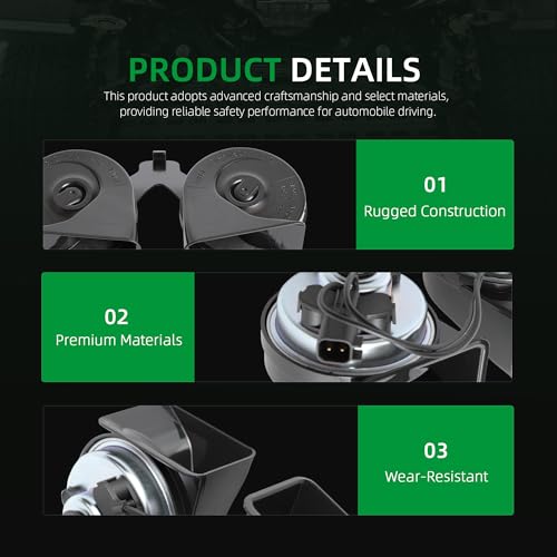 Riyhch Horn Assembly with Bracket for Ford F-150 2015-2022, for Ford Expedition 2018-2022, Note Electric Horn Level 2 Replace FL3Z-13832-C FL3Z-13832-B FL3Z-13832-A - Image 4
