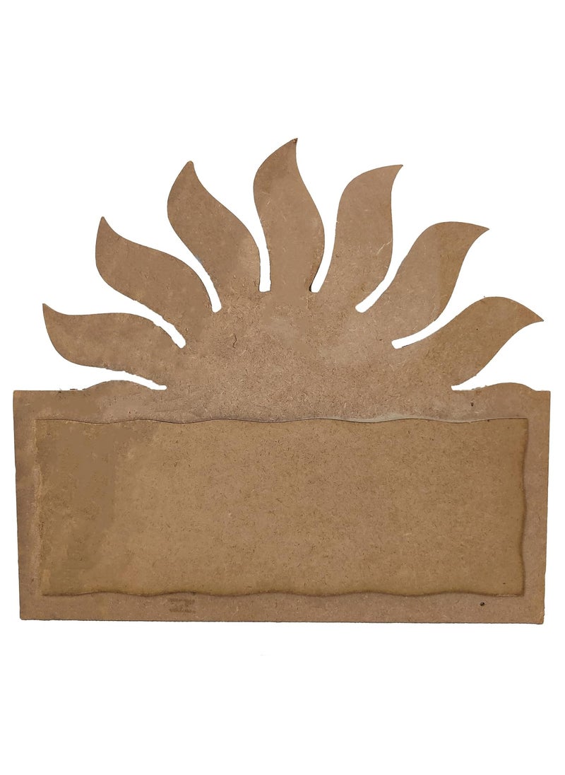 RIA Studio - RIA Studio Wooden DIY Suraj Name Plate with Rising Sun Rays Design for Home Dcor Wall Hanging Decorate with Resin Art Craft - Image 1