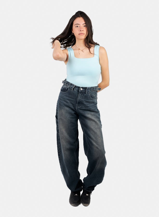 Bella vue SQUARE NECK TANK TOP - BABY BLUE - Image 1