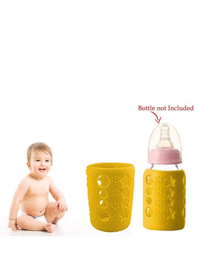 Safe-O-Kid Pack Of 1 Silicone Baby Feeding Bottle Cover Sleeve Holder Insulated Protection All Bottle Types Medium 120 Ml Yellow  - Image 3