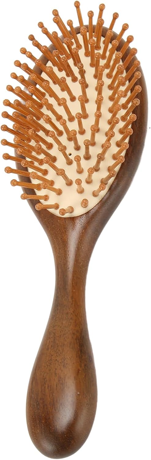 Hair Brush Sandalwood Wooden Massage Comb Air Cushion Comb for Men and Women with Cleaning Brush Wooden Hairbrush Detangling Brush and Hair Growth Brush for Thick or Long Hair