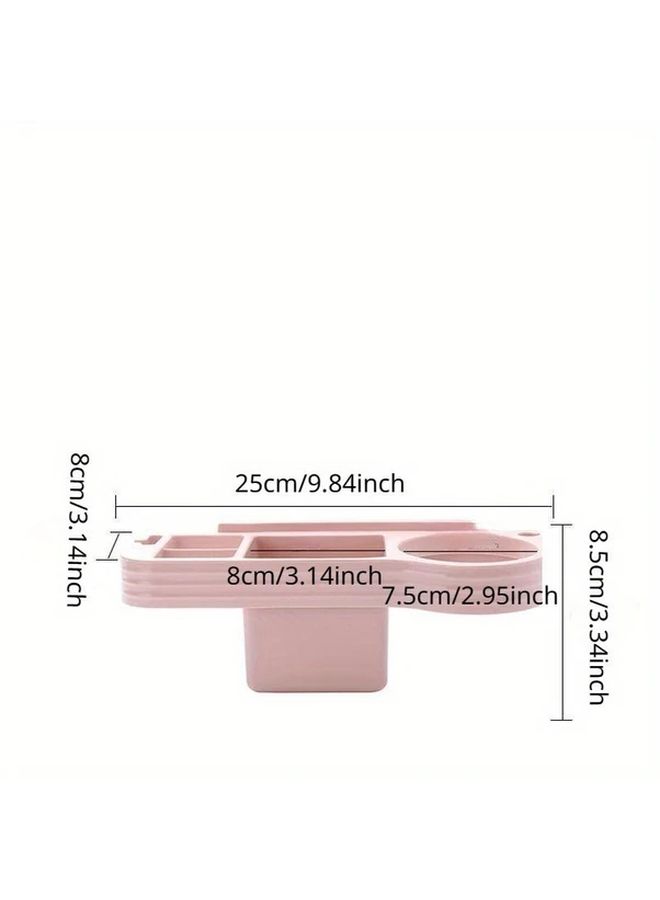 White Wall Mounted Hair Dryer Holder With Storage Organizer Bathroom Shelf - Image 3