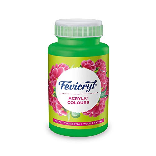 Fevicryl Acrylic Colour Light Green 500ml | Art & Craft, DIY, Rich Pigment, Non-Craking Paint for Canvas, Wood, Leather, Earthenware, Metal | Ideal for school projects, Hobbyists, Artists - Image 1