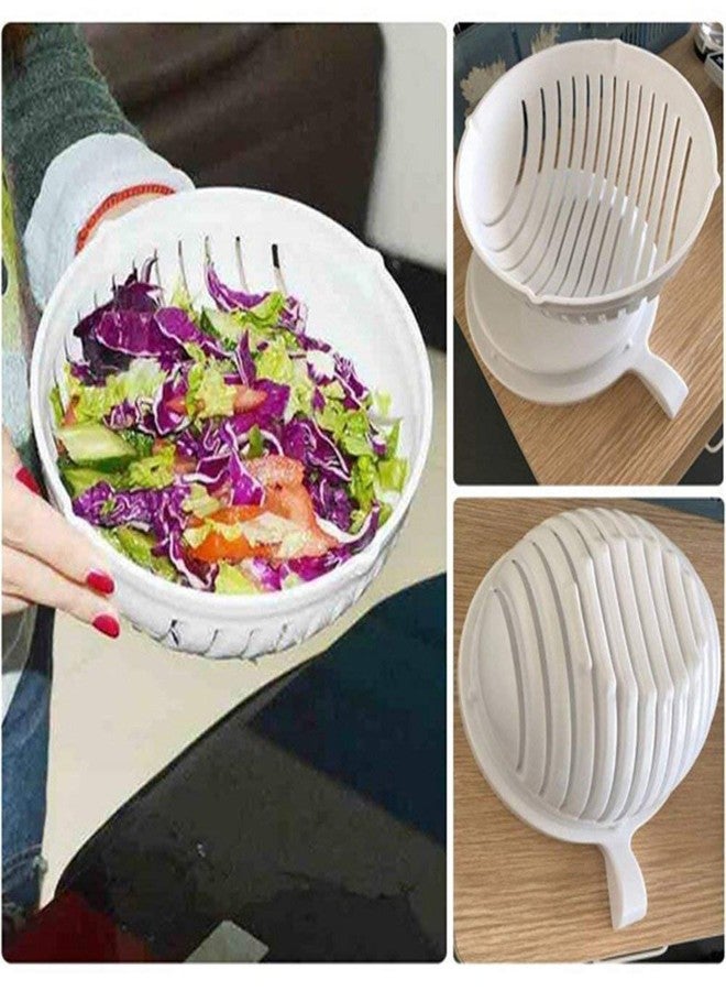Kalitus Multipurpose Salad Cutter Strainer/Vegetable, Fruits Cutting Bowl, Medium(Multicolour) - Image 3