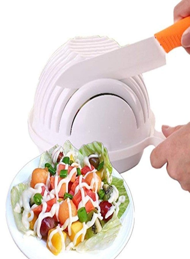Kalitus Multipurpose Salad Cutter Strainer/Vegetable, Fruits Cutting Bowl, Medium(Multicolour) - Image 1