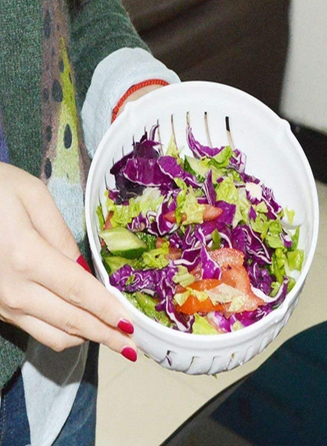 Kalitus Multipurpose Salad Cutter Strainer/Vegetable, Fruits Cutting Bowl, Medium(Multicolour) - Image 2