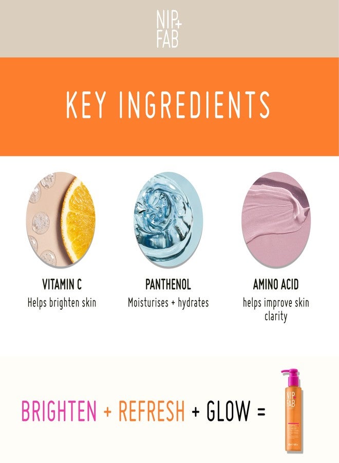 NIP+FAB Nip + Fab Vitamin C Fix Gel Cleanser Brightening Hydrating Facial Cleansing Face Wash for Skin Toning, 4.9 Fl Oz - Image 3