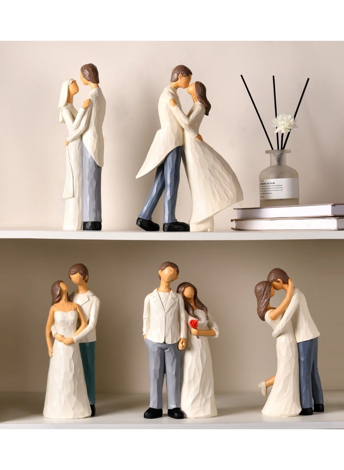 YINZUO Romantic Couple Figurines Handcrafted Wedding and Anniversary Decoration Set, Elegant Resin Sculptures for Home Décor, Love-Themed Gifts for Special Occasions - Image 5