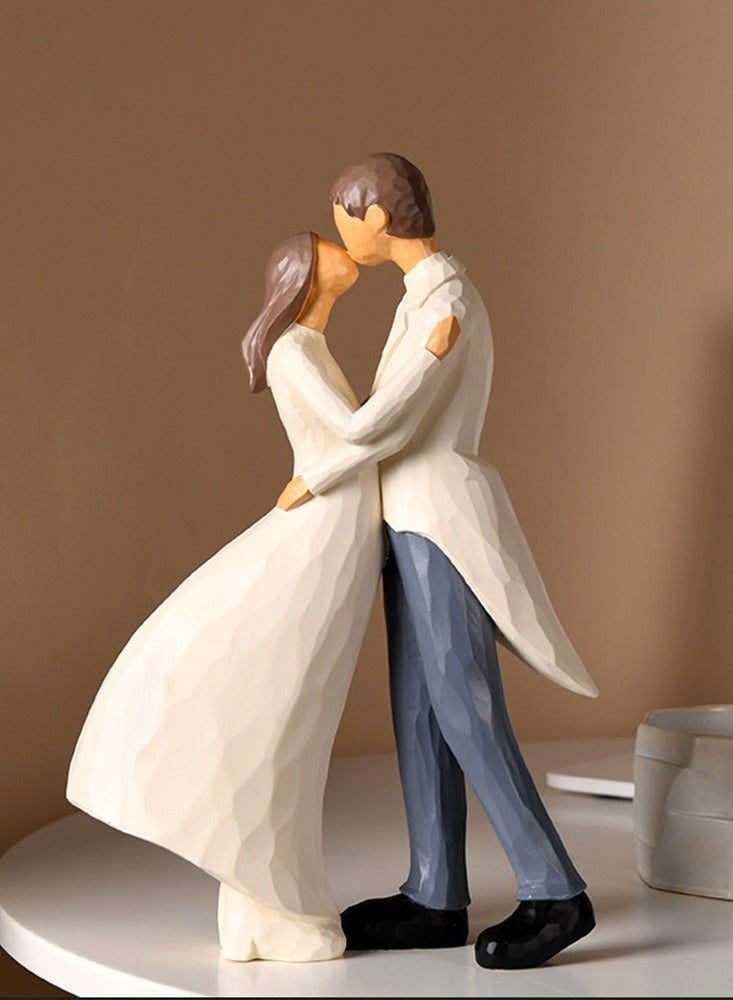 YINZUO Romantic Couple Figurines Handcrafted Wedding and Anniversary Decoration Set, Elegant Resin Sculptures for Home Décor, Love-Themed Gifts for Special Occasions - Image 2