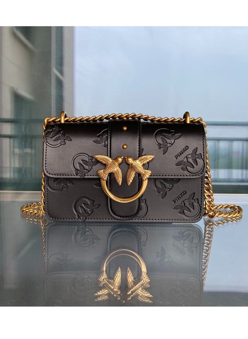 PINKO حقيبة كتف متقاطعة بسلسلة من بينكو 21*12*6 سم - Image 1