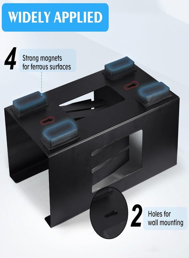 Tcevily 4 Pcs Magnetic Glove Box Holder Dispenser Glove Holder Wall Mounted Towels Wipes Paper Tissue Glove Box Holder for Hospital Home Office Organizing Accessories (Black) - Image 3