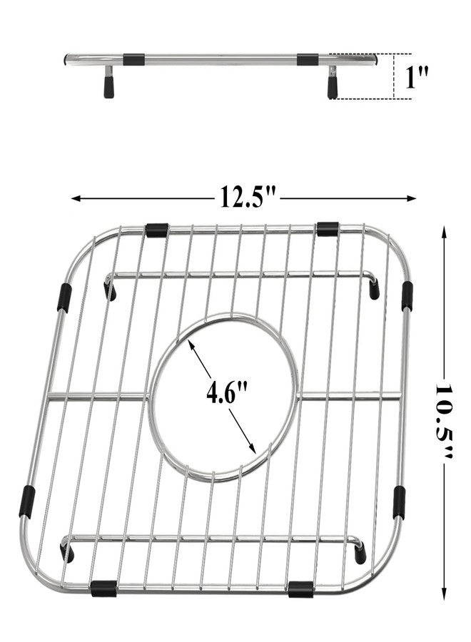 Orgneas Sink Protectors for Kitchen Sink, Single Bowl Sink Bottom Grid 12.5"x10.5"x1.25", 304 Premium Stainless Steel Grid Insert Sink Grate Drying Rack Centered Drain, 1 Pack - Image 2