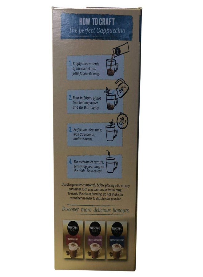 Nescafe Gold Cappuccino Decaf unsweetened Taste Instant Coffee Sachets (8 x 15g), 120g - Image 4