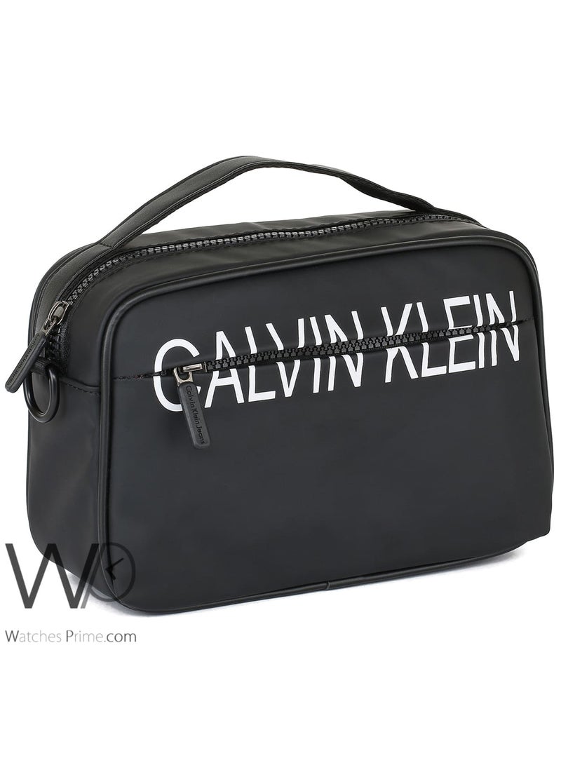 Black Calvin Klein Shoulder Crossbody Men Waterproof Hand Bag Ck