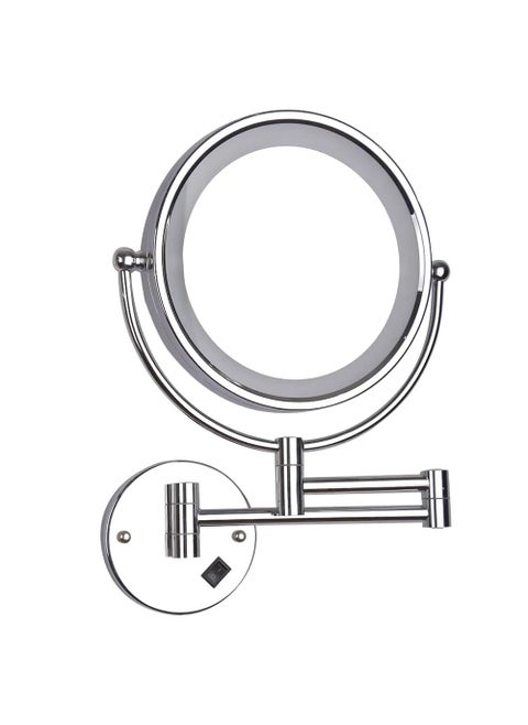 ELECRANGE LED Makeup Mirror for Bathroom Shaving Mirror with Light Magnifying Mirror for Bathroom LED 10X Magnifying Dual Side Foldable Mirror 8 Inch Chrome Chrome