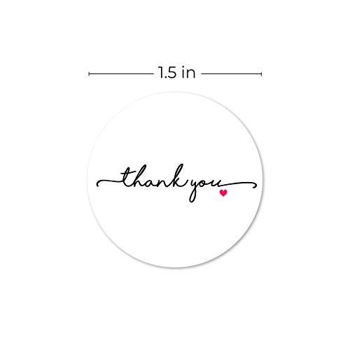 SBlabels Thanks Heart Stickers / 1.5" Circle Thank You Labels / 500 Wedding & Small Business Appreciation Stickers / Made in USA - Image 5