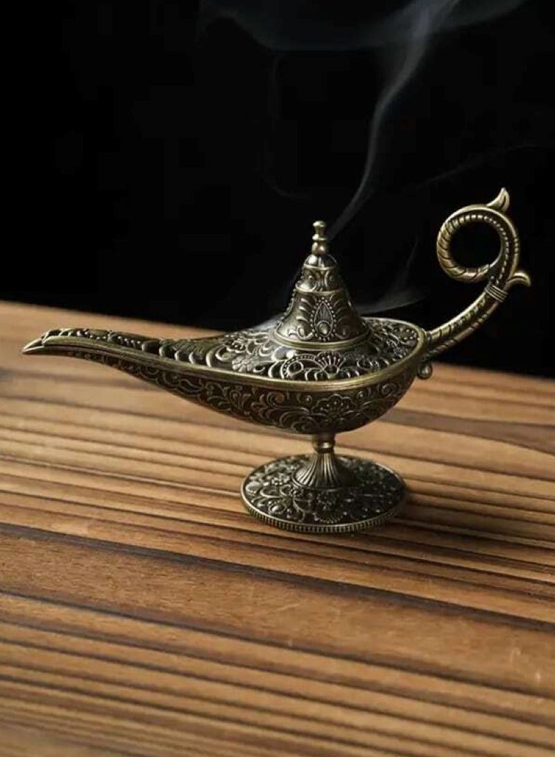 Ramadan Decoration – Metal Incense Burner in Aladdin Lamp Shape to Elegantly Enhance Home Decor with a Classic Touch, Perfect as a Ramadan Gift or for Creating a Festive Atmosphere - Image 1