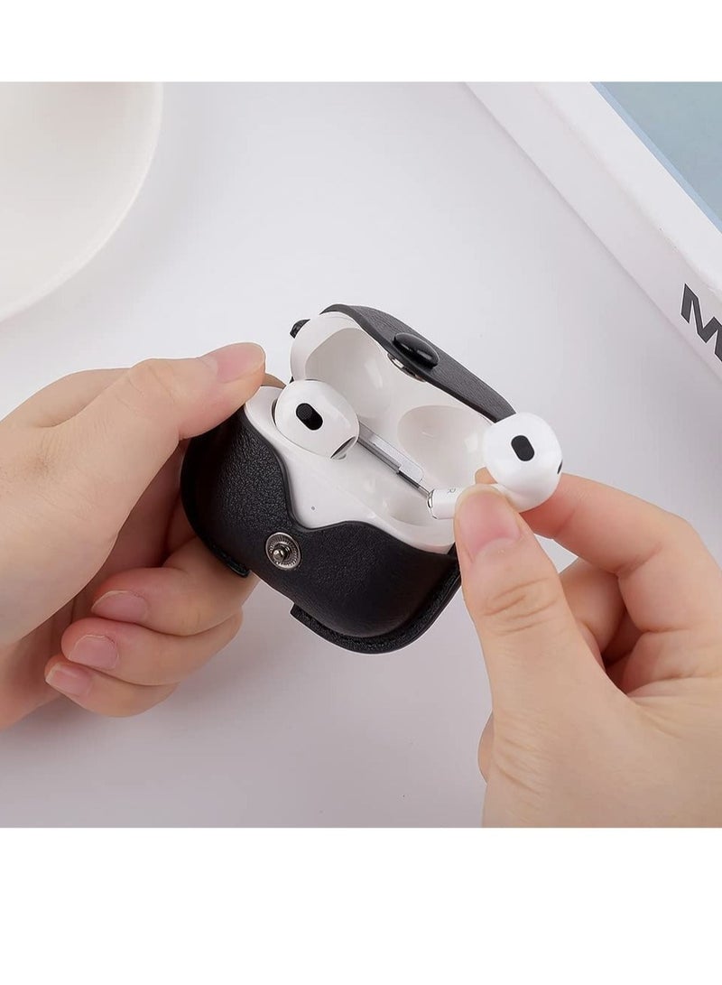 ELTRAZONE AirPods 3rd Generation Case (2021), Leather Protective Case Skin Cover with Keychain and Lock for Apple Airpods 3 Case Women Men - Image 3