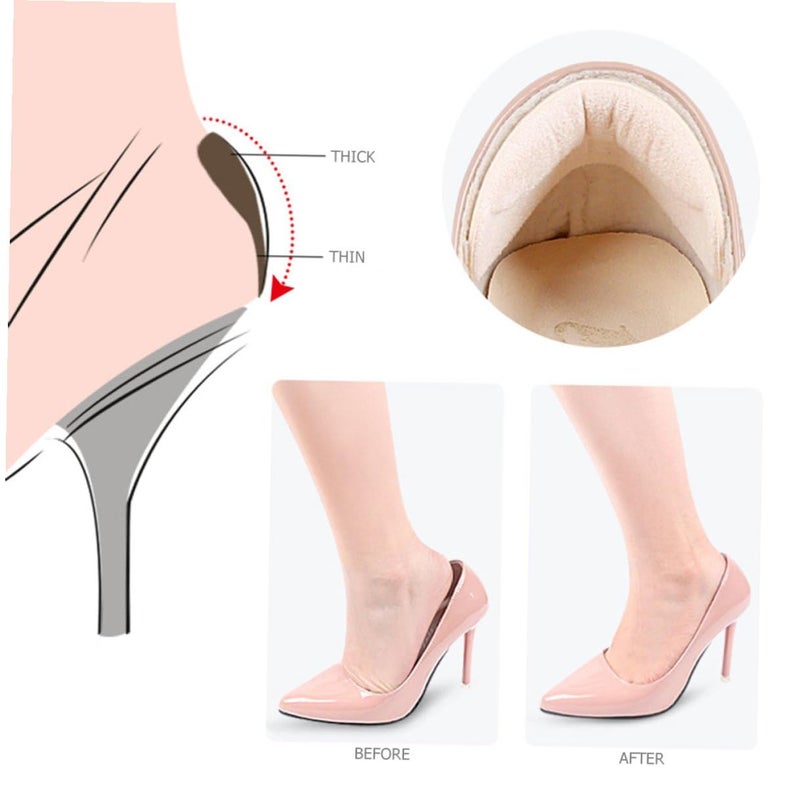 Self Adhesive Heel Pads 4 Pairs Wear Resistant Cushions Prevent Blisters Comfortable Grips - Image 4