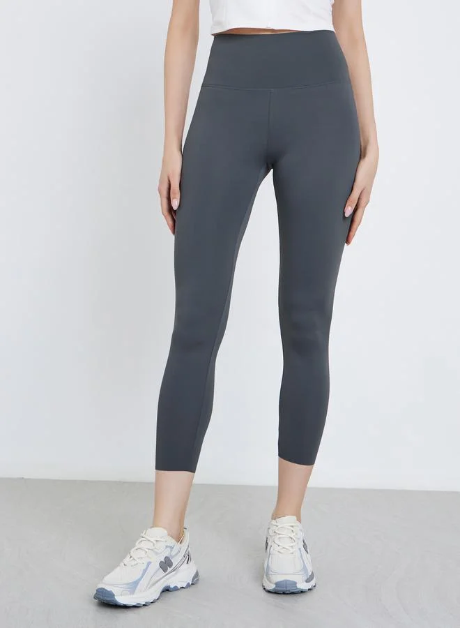 Take Two Take Two Grey Plain Crop Leggings