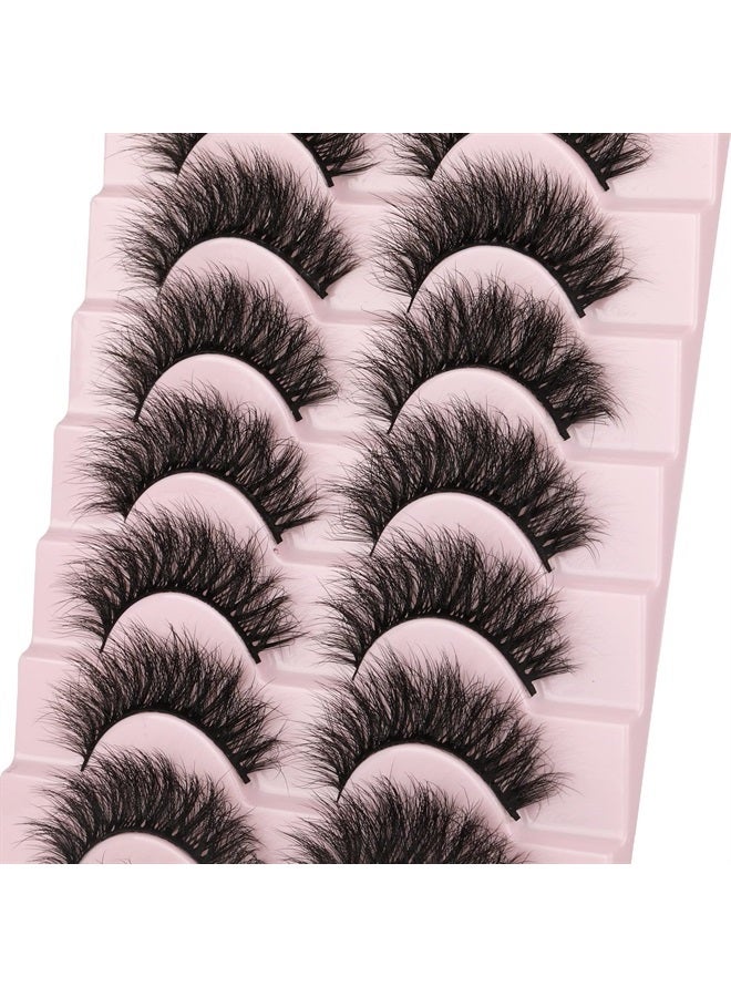 wiwoseo False Eyelashes Natural Wispy Faux Mink Lashes Fluffy Curly Crossing 16MM 3D Effect Eyelashes 10 Pairs Pack - Image 5