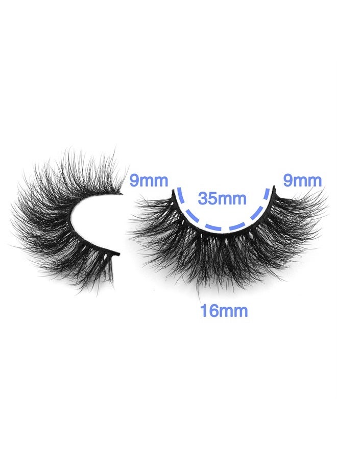 wiwoseo False Eyelashes Natural Wispy Faux Mink Lashes Fluffy Curly Crossing 16MM 3D Effect Eyelashes 10 Pairs Pack - Image 3