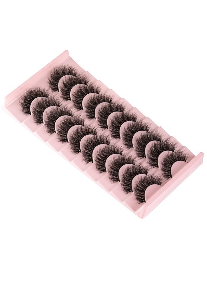 wiwoseo False Eyelashes Natural Wispy Faux Mink Lashes Fluffy Curly Crossing 16MM 3D Effect Eyelashes 10 Pairs Pack - Image 4