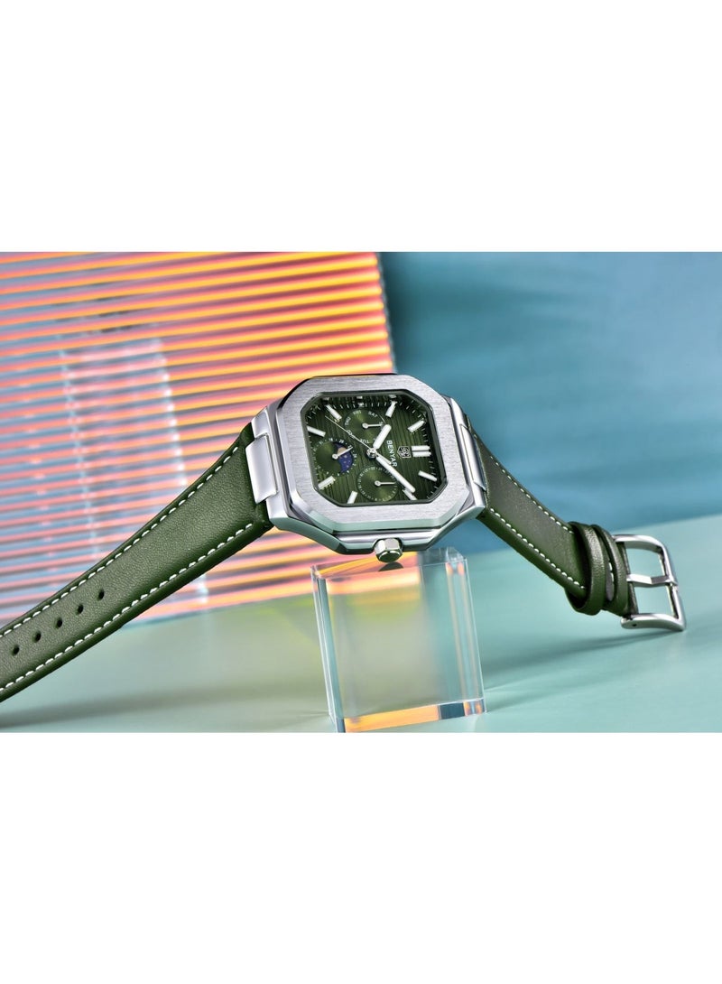 BENYAR Watches for Men Luxury Quartz Water Resistant Watch Men's Chronograph Genuine Leather Strap 5221 - Image 5