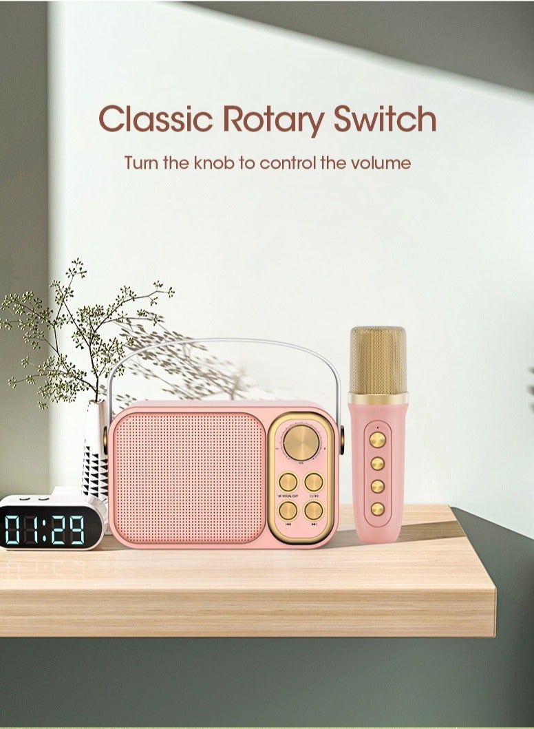 SU.YOSD Wireless Karaoke Speaker With Microphone YS-103 Pink - Image 2
