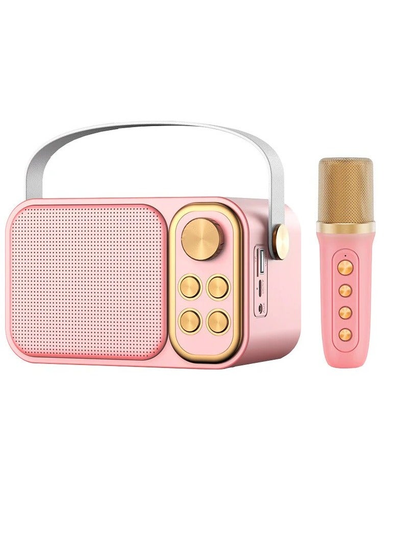 SU.YOSD Wireless Karaoke Speaker With Microphone YS-103 Pink - Image 1