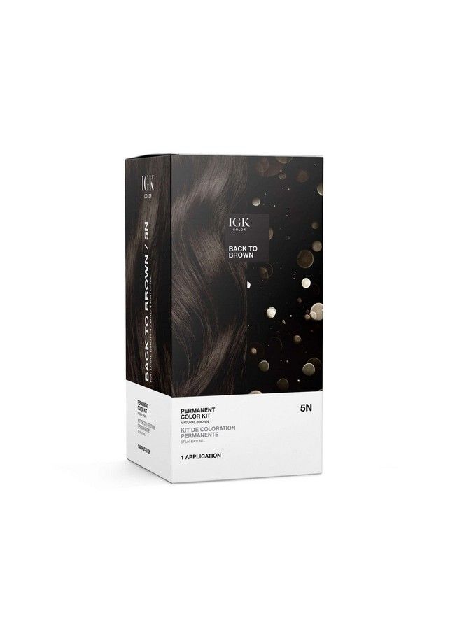 iGK مجموعة لون دائم العودة إلى البني البني الطبيعي 5N | تطبيق سهل + تقوية + لمعان | نباتي + خالي من القسوة + خالي من الأمونيا | 4.75 أونصة - Image 2