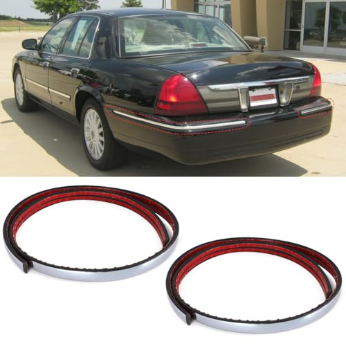 MOTOQUEEN 2 Pcs Rear Bumper Moldings for 1998-2011 Mercury Grand Marquis - Replacement for F8MZ17C830AA/FO1158149 - Image 1