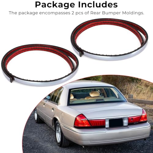 MOTOQUEEN 2 Pcs Rear Bumper Moldings for 1998-2011 Mercury Grand Marquis - Replacement for F8MZ17C830AA/FO1158149 - Image 5