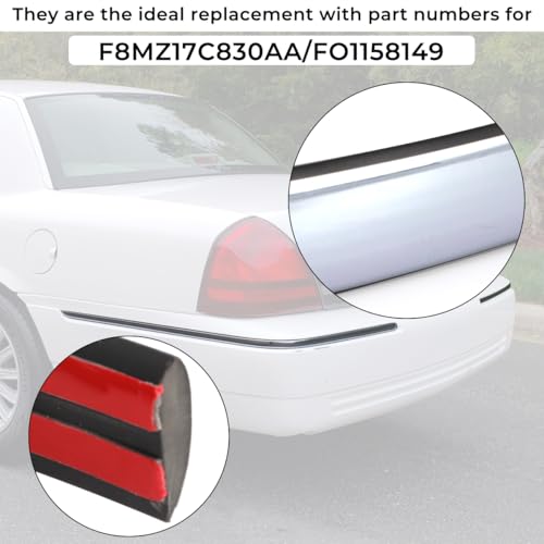MOTOQUEEN 2 Pcs Rear Bumper Moldings for 1998-2011 Mercury Grand Marquis - Replacement for F8MZ17C830AA/FO1158149 - Image 3