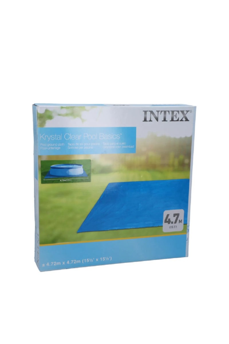 INTEX Pool Ground Cloth Blue 4.72 x 4.72m – Protective Pool Floor Mat - Image 1