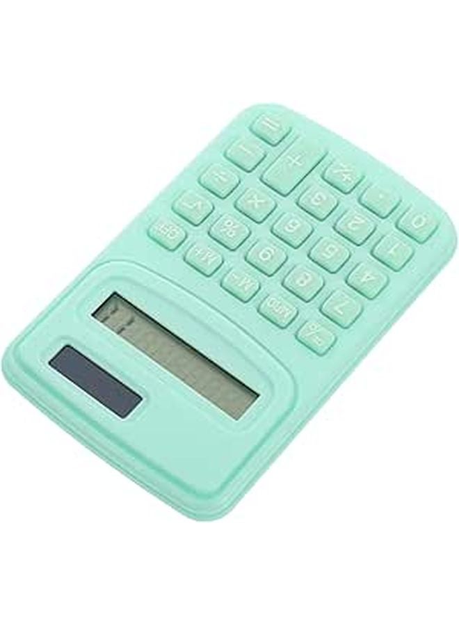 Mint Green Portable Electronic Calculator Dual Power Basic Function for Office School Students - Image 1