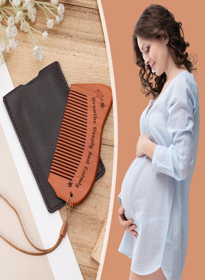 XIHIRCD Labor Comb Set, Wooden Engraved Birthing Comb Childbirth Hair Comb with Storage Bag & Lanyard Birth Essentials for First Time Moms Pregnancy Pregnant Women Gift - Image 5