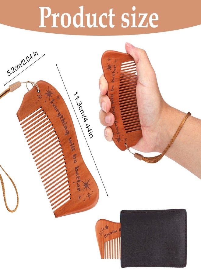 XIHIRCD Labor Comb Set, Wooden Engraved Birthing Comb Childbirth Hair Comb with Storage Bag & Lanyard Birth Essentials for First Time Moms Pregnancy Pregnant Women Gift - Image 2