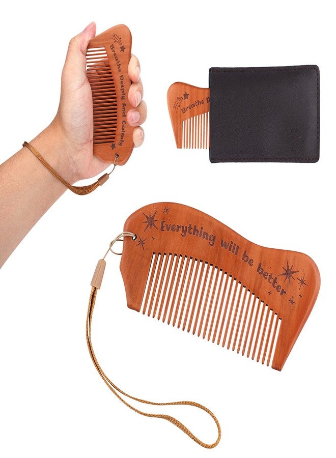 XIHIRCD Labor Comb Set, Wooden Engraved Birthing Comb Childbirth Hair Comb with Storage Bag & Lanyard Birth Essentials for First Time Moms Pregnancy Pregnant Women Gift - Image 1