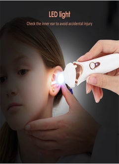 Generic Ear Wax Removal Kit Electric Earwax Cleaner with Lights Ear Wax Vacuum Removal Tool USB Charging Vibration Painless Ear Wax Pick Portable Ear Cleaner Electric Ear Suction for Kids Adults White  - Image 5
