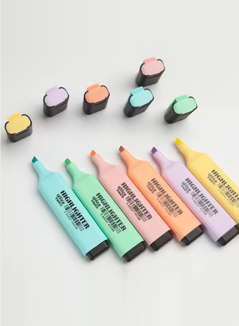 Share the Love 6 Pastel Color Highlighter Marker Set – Smooth Writing, Quick-Dry, Assorted Vibrant Colors for School, Office & Journaling - Image 2