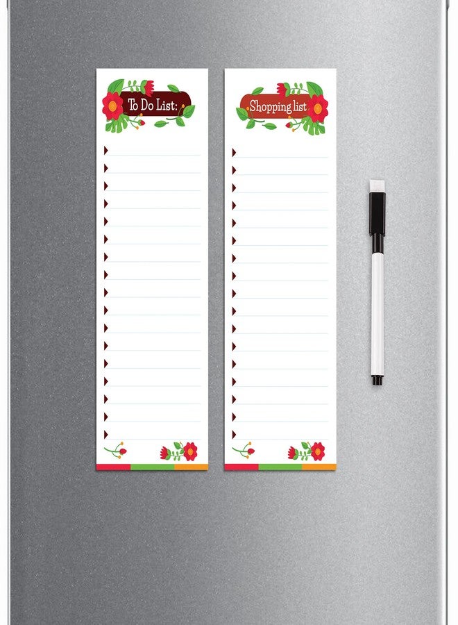 Rousrie Aesthetic Shopping List and to Do List Fridge Magnet Board Combo with Dry Erase Marker Pen | Unlimited Usage and Rewritable Magnetic Technology - Image 1