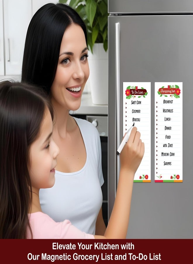 Rousrie Aesthetic Shopping List and to Do List Fridge Magnet Board Combo with Dry Erase Marker Pen | Unlimited Usage and Rewritable Magnetic Technology - Image 2