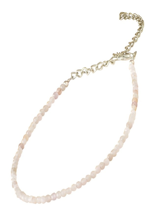 Japam Rose Quartz Love Anklet for Women | Natural Crystal Stone of Love, Healing & Harmony | Spiritual Jewellery for Positive Energy | Rose Quartz Healing Crystal Anklet - Image 1